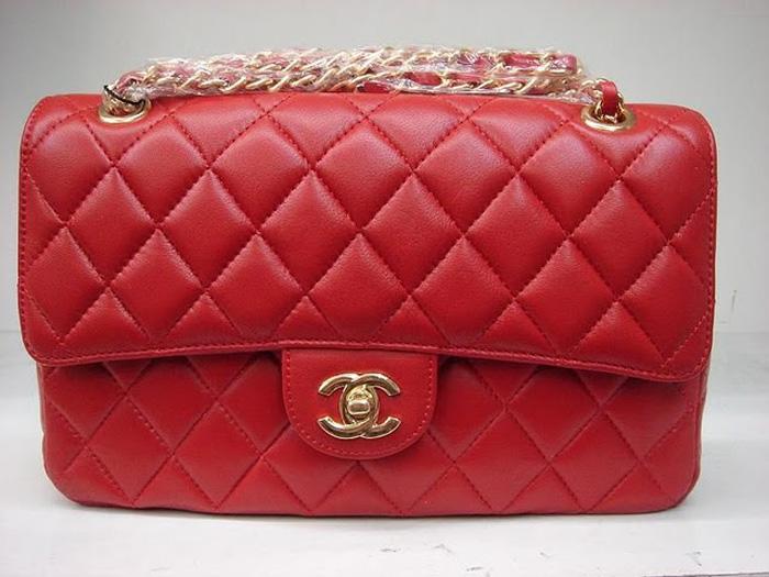 Chanel 1112 Classic 2.55 Replica Handbag Red Lambskin Leather With Gold Hardware