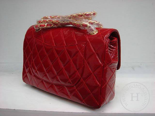 Chanel 1112 Classic 2.55 Replica Handbag Red Patent Leather With Gold Hardware