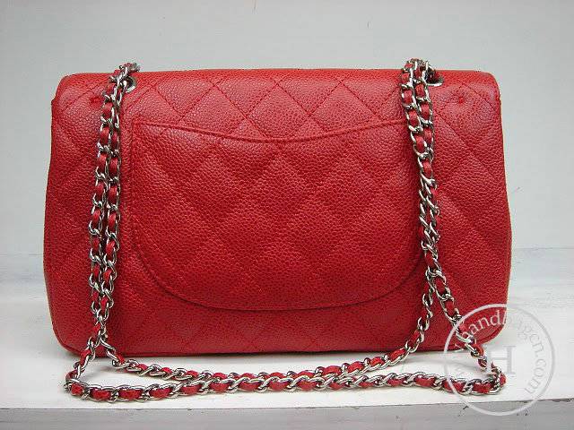 Chanel 1112 Classic 2.55 Replica Handbag Red Genuine Cowhide Leather With Silver Hardware - Click Image to Close