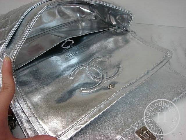Chanel 1112 Classic 2.55 Replica Handbag Silver Lambskin Leather With Silver Hardware