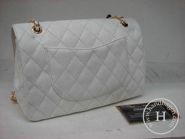 Chanel 1112 Classic 2.55 Replica Handbag White Genuine Cowhide Leather With Gold Hardwar - Click Image to Close