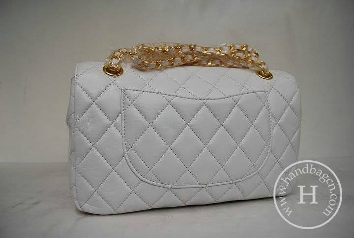Chanel 1112 Classic 2.55 Replica Handbag White Lambskin Leather With Gold Hardware