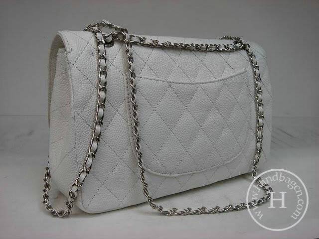 Chanel 1112 white cowhide Leather 2.55-Silver Hardware