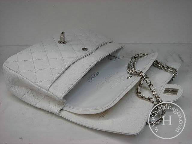 Chanel 1112 white cowhide Leather 2.55-Silver Hardware - Click Image to Close