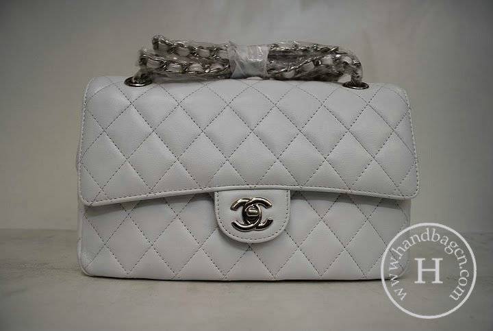 Chanel 1112 Classic 2.55 Replica Handbag White Lambskin Leather With Silver Hardware - Click Image to Close