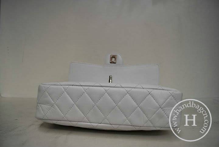 Chanel 1112 Classic 2.55 Replica Handbag White Lambskin Leather With Silver Hardware