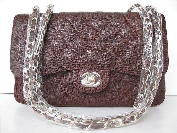 Chanel 1113 replica handbag Coffee cowhide leather with Gold hardware