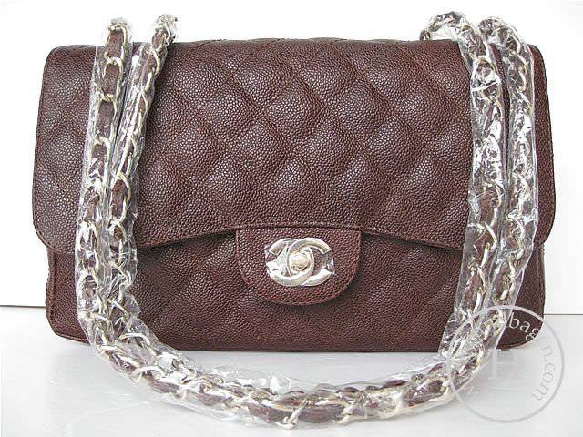 Chanel 1113 replica handbag Coffee cowhide leather with Gold hardware - Click Image to Close