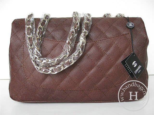 Chanel 1113 replica handbag Coffee cowhide leather with Gold hardware - Click Image to Close