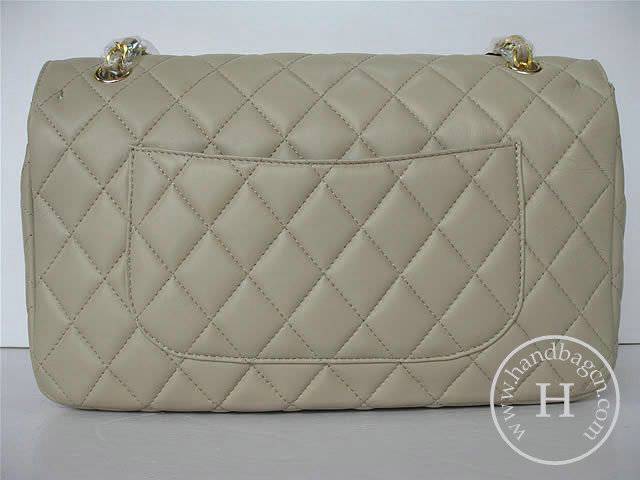 Chanel 1113 replica handbag Khaki lambskin leather with Gold hardware