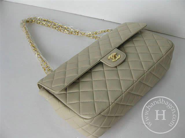Chanel 1113 replica handbag Khaki lambskin leather with Gold hardware - Click Image to Close