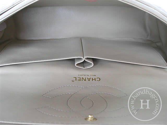 Chanel 1113 replica handbag Khaki lambskin leather with Gold hardware