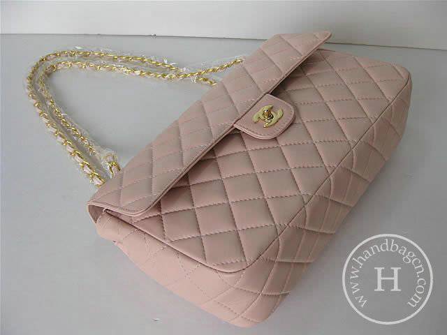 Chanel 1113 replica handbag Classic Pink lambskin leather with Gold hardware - Click Image to Close