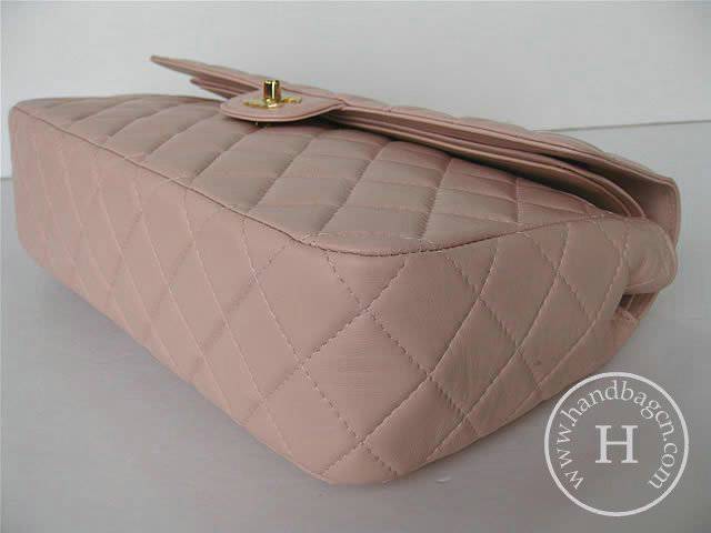 Chanel 1113 replica handbag Classic Pink lambskin leather with Gold hardware