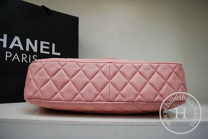 Chanel 1113 Pink lambskin leather handbag with Silver hardware - Click Image to Close