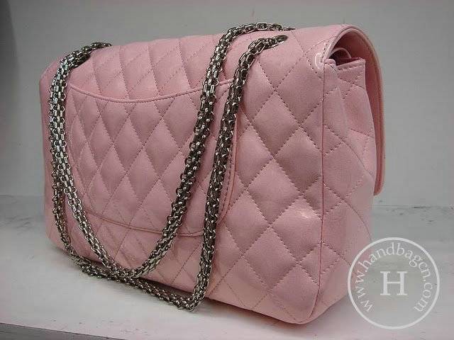 Chanel 1113 Pink patent leather handbag with Silver hardware - Click Image to Close