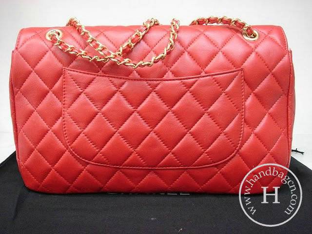 Chanel 1113 replica handbag Red lambskin leather with Gold hardware - Click Image to Close
