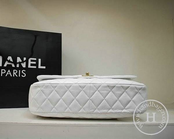 Chanel 1113 White lambskin replca leather handbag with Gold hardware