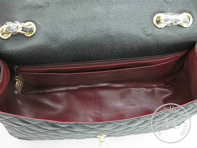 Chanel 1114 Black cowhide leather handbag with Gold hareware