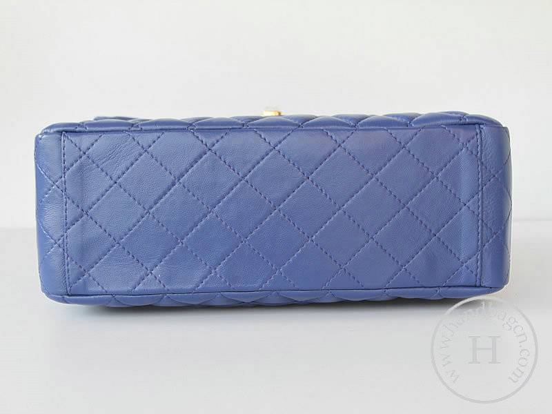 Chanel 1114 Blue lambskin leather handbag with gold hardware