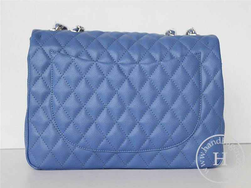 Chanel 1114 Blue cowhide leather handbag with Silver hardware
