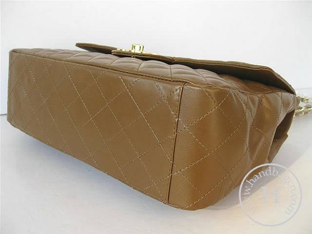 Chanel 1114 Coffee lambskin leather handbag with gold hardware