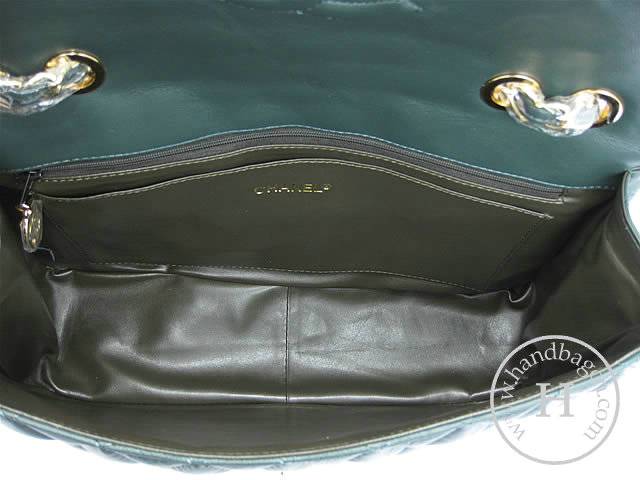 Chanel 1114 Dark Green lambskin leather handbag with gold hardware