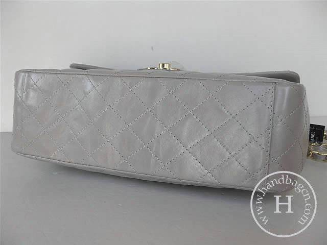 Chanel 1114 Grey lambskin leather handbag with gold hardware