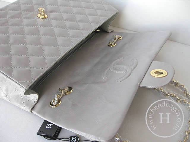 Chanel 1114 Grey lambskin leather handbag with gold hardware - Click Image to Close