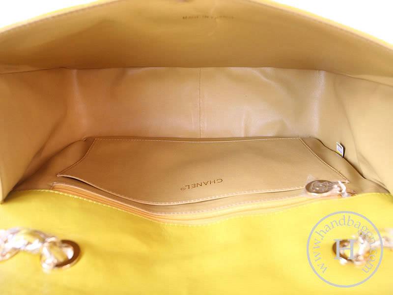 Chanel 1114 Yellow lambskin leather handbag with gold hardware - Click Image to Close