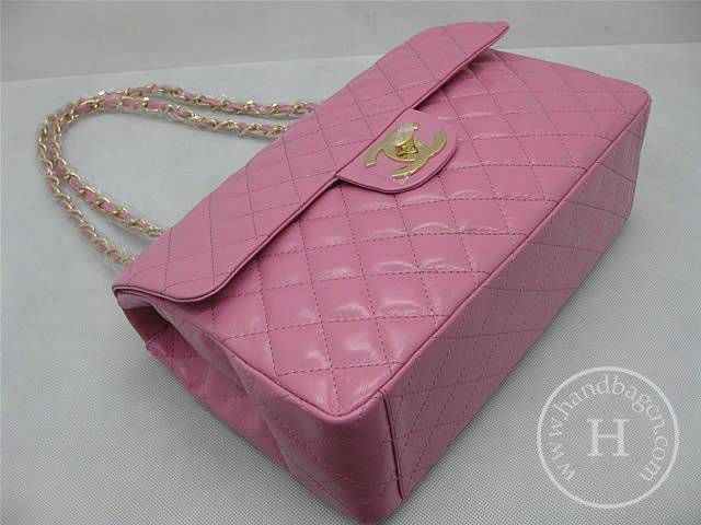 Chanel 1114 Pink lambskin leather handbag with gold hardware - Click Image to Close