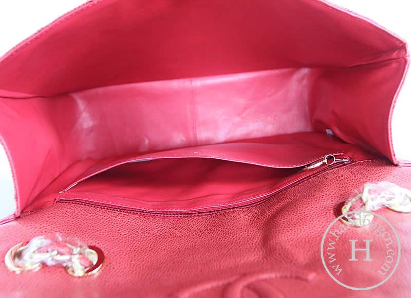 Chanel 1114 Red cowhide leather replica handbag with Gold hareware