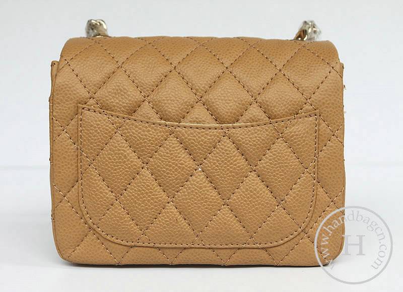 Chanel 1115 replica handbag Apricot cowhide leather with Gold hardware - Click Image to Close