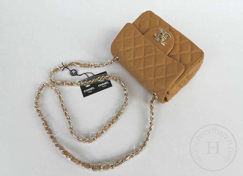 Chanel 1115 replica handbag Apricot cowhide leather with Gold hardware - Click Image to Close