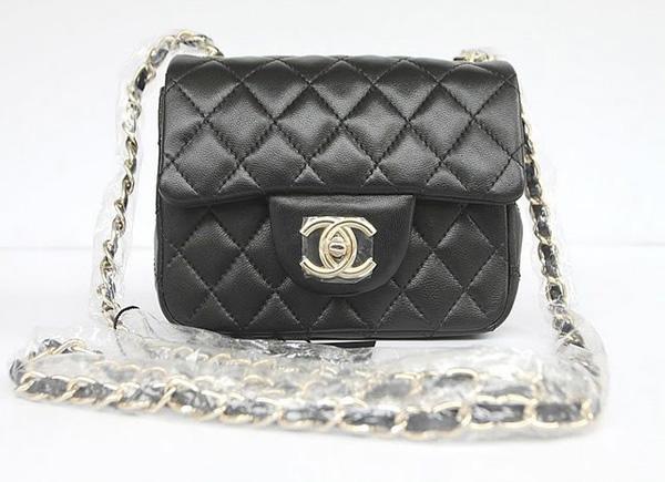 Chanel 1115 replica handbag Black lambskin leather with Gold hardware Chanel 1115 replica handbag Black lambskin leather with Gold hardware