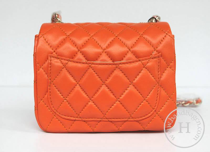 Chanel 1115 replica handbag Orange lambskin leather with Gold hardware