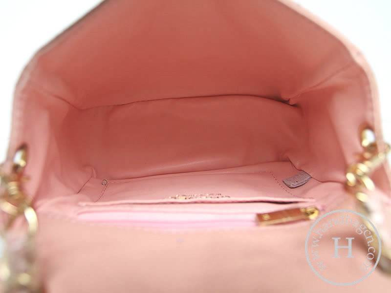 Chanel 1115 replica handbag Pink cowhide leather with Gold hardware - Click Image to Close