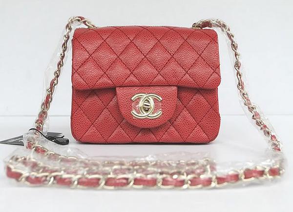 Chanel 1115 replica handbag Red cowhide leather with Gold hardware - Click Image to Close