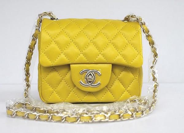 Chanel 1115 replica handbag Yellow lambskin leather with Gold hardware Chanel 1115 replica handbag Yellow lambskin leather with Gold hardware