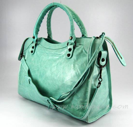 Balenciaga 115748L Green Arena City Classic Oil Leather Bag