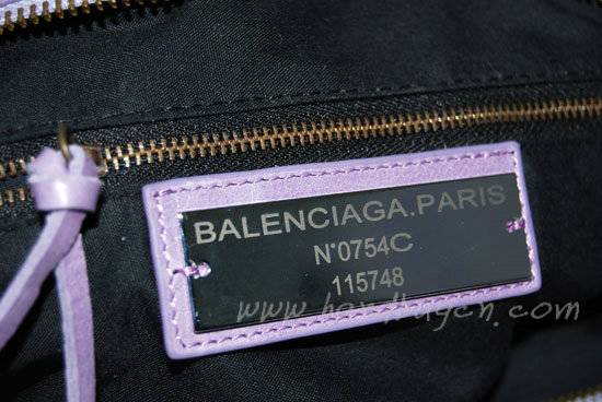 Balenciaga 115748L Eggplant Arena City Classic Oil Leather Bag - Click Image to Close