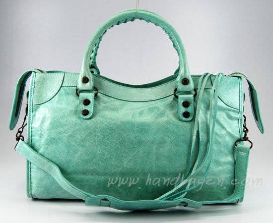 Balenciaga 115748S Green Arena City Classic Oil Leather Bag