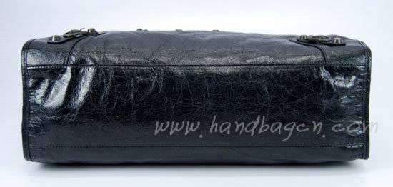 Balenciaga 115748S Black Arena City Classic Oil Leather Bag