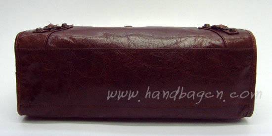 Balenciaga 115748S Dark Brown Arena City Classic Oil Leather Bag - Click Image to Close