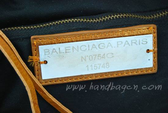 Balenciaga 115748S Tan Arena City Classic Oil Leather Bag