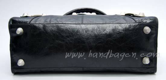 Balenciaga 173082A Black Arena Giant City Large Oil Leather Bag