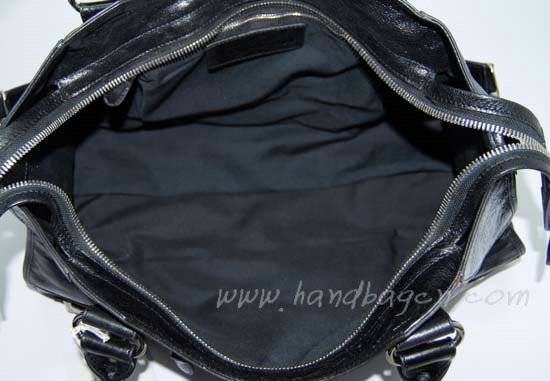 Balenciaga 173082A Black Arena Giant City Large Oil Leather Bag