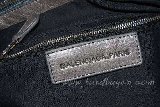 Balenciaga 173082A Dark Grey Arena Giant Large City Oil Leather Bag - Click Image to Close
