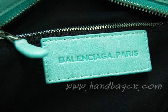 Balenciaga 173084A Arena Giant City Bag Aqua Green with Silver Hardware - Click Image to Close