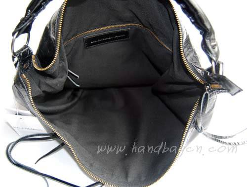 Balenciaga 177285 Black Arena Classic Day Hobo Leather Handbag